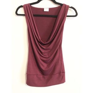 Burgundy Cowlneck Dress Shirt